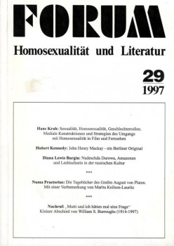 FORUM HOMOSEXUALITÄT UND LITERATUR 29