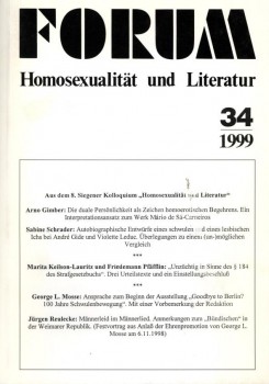 FORUM HOMOSEXUALITÄT UND LITERATUR 34