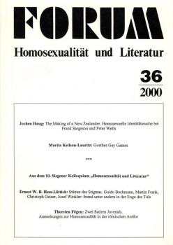 FORUM HOMOSEXUALITÄT UND LITERATUR 36