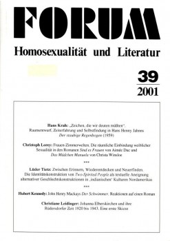 FORUM HOMOSEXUALITÄT UND LITERATUR 39